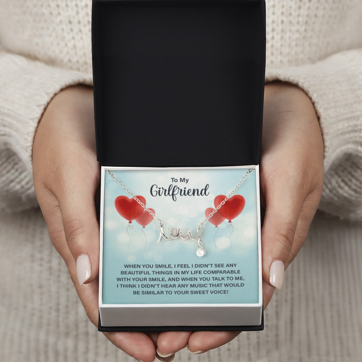 Scripted Love Necklace Gift for Girlfriend