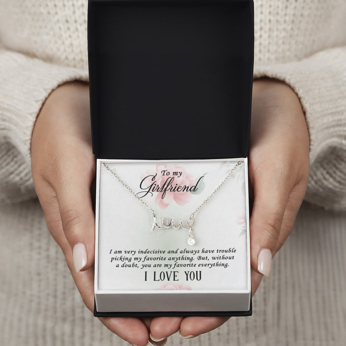 Scripted Love Necklace Gift for Girlfriend