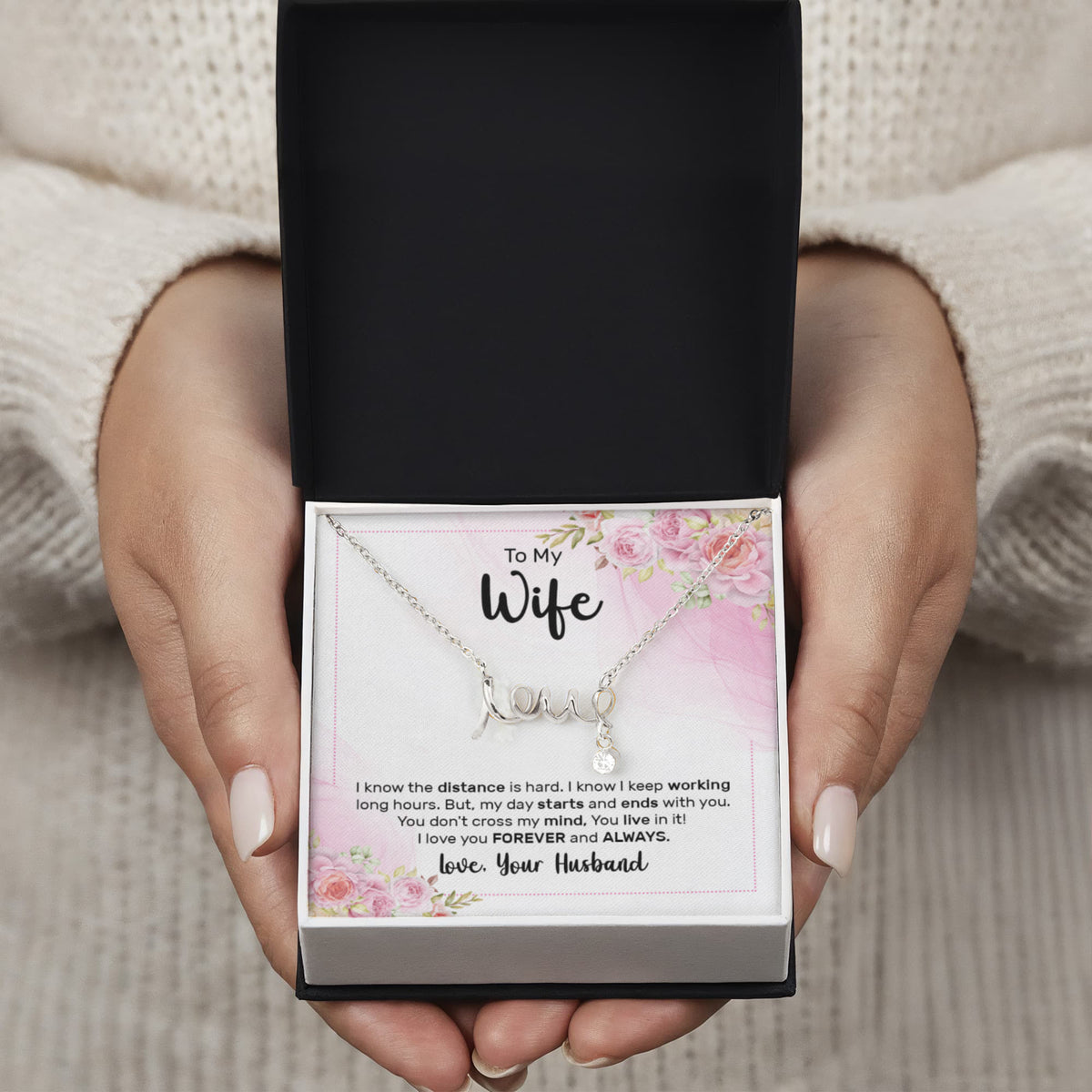 Scripted Love Necklace Gift for Wife