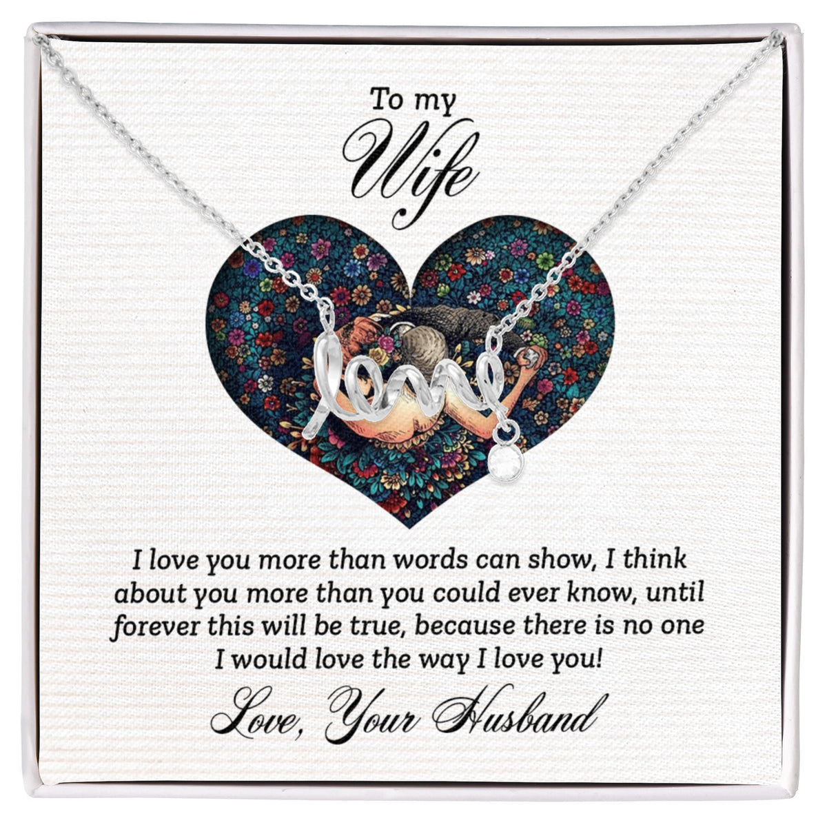 Scripted Love Necklace Gift for Wife