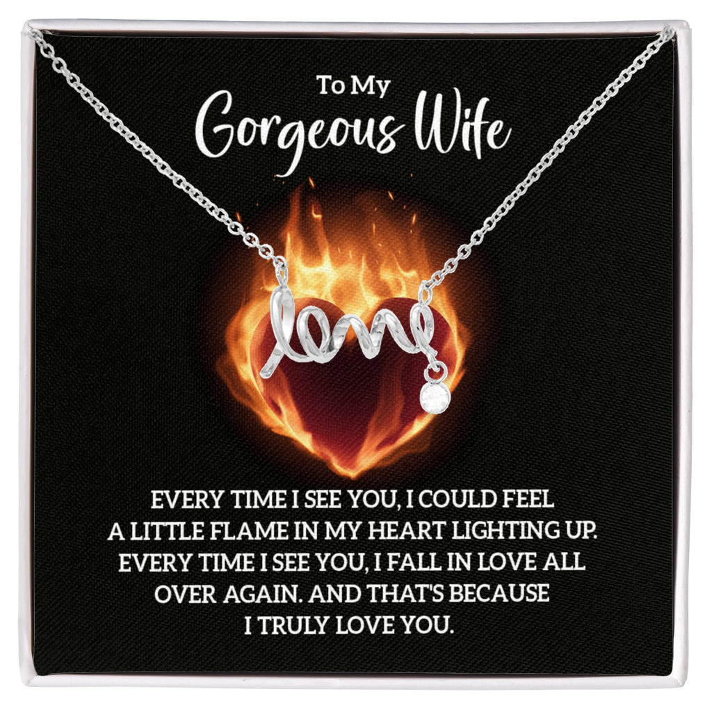Scripted Love Necklace Gift for Wife