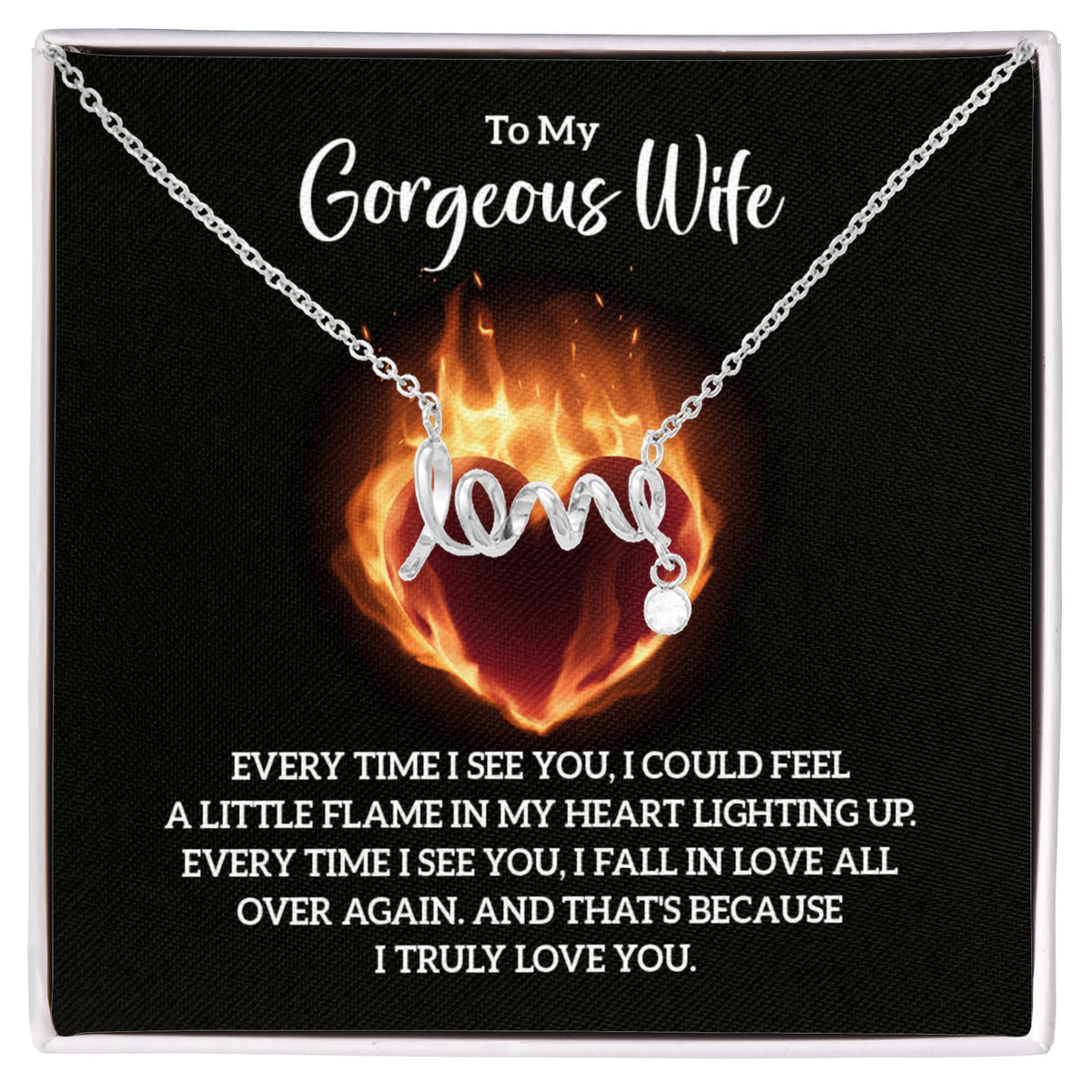 Scripted Love Necklace Gift for Wife