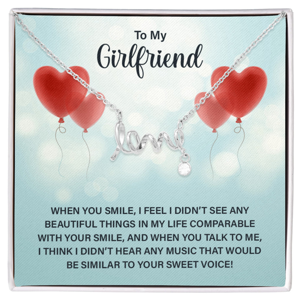 Scripted Love Necklace Gift for Girlfriend