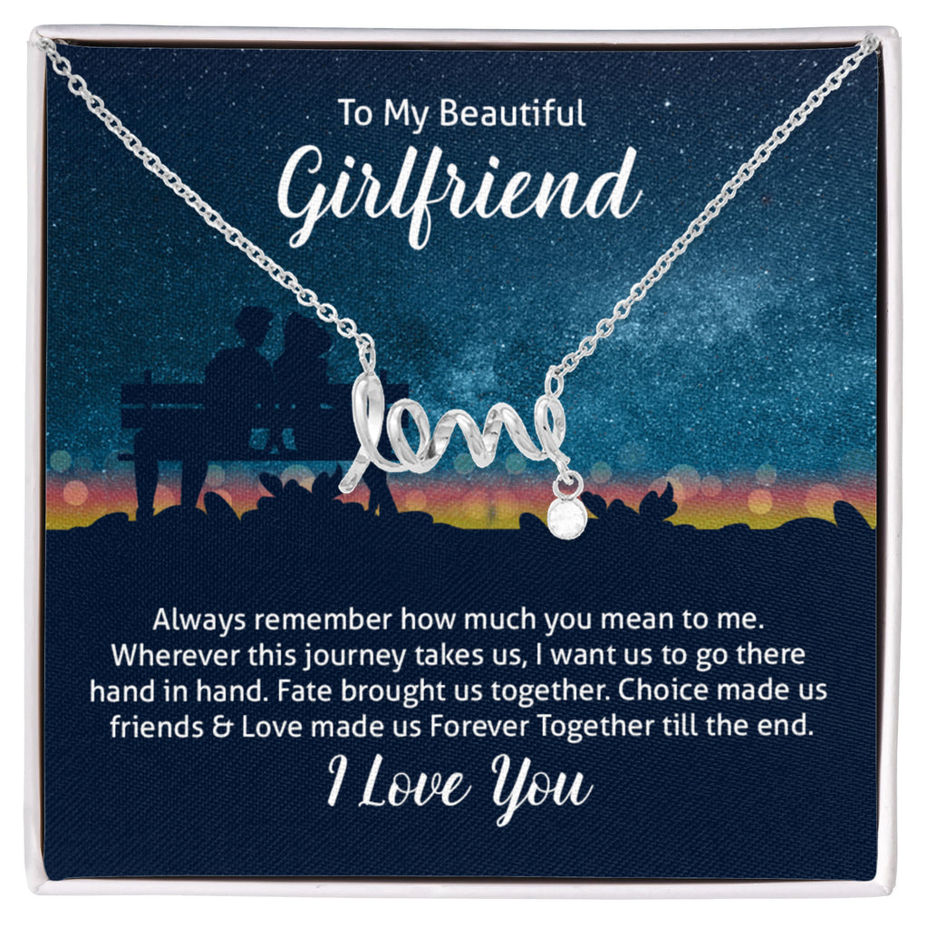 Scripted Love Necklace Gift for Girlfriend