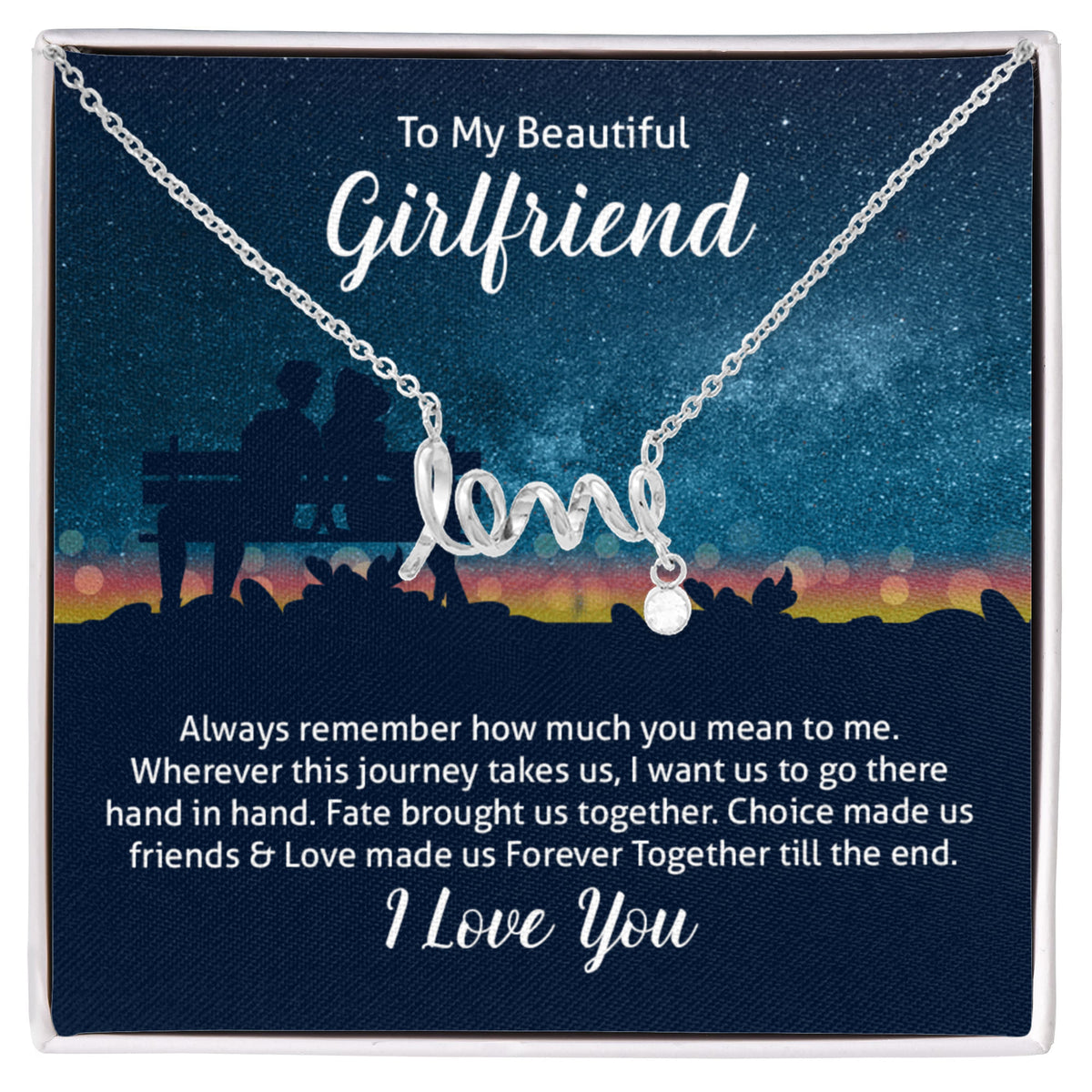 Scripted Love Necklace Gift for Girlfriend