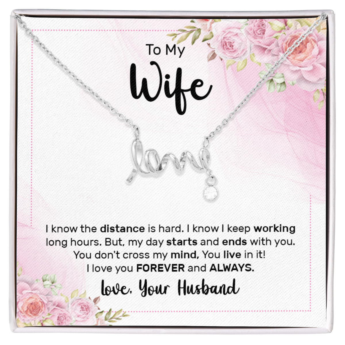 Scripted Love Necklace Gift for Wife