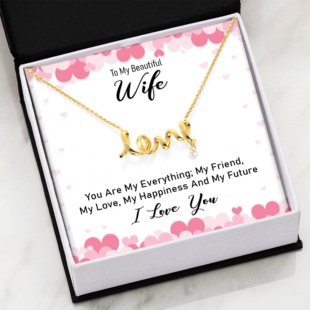 Scripted Love Necklace Gift for Wife