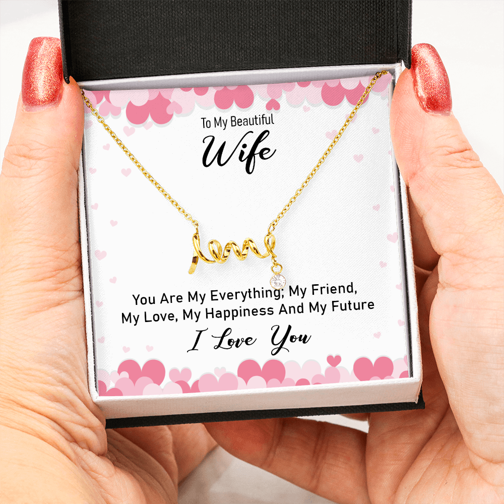 Scripted Love Necklace Gift for Wife