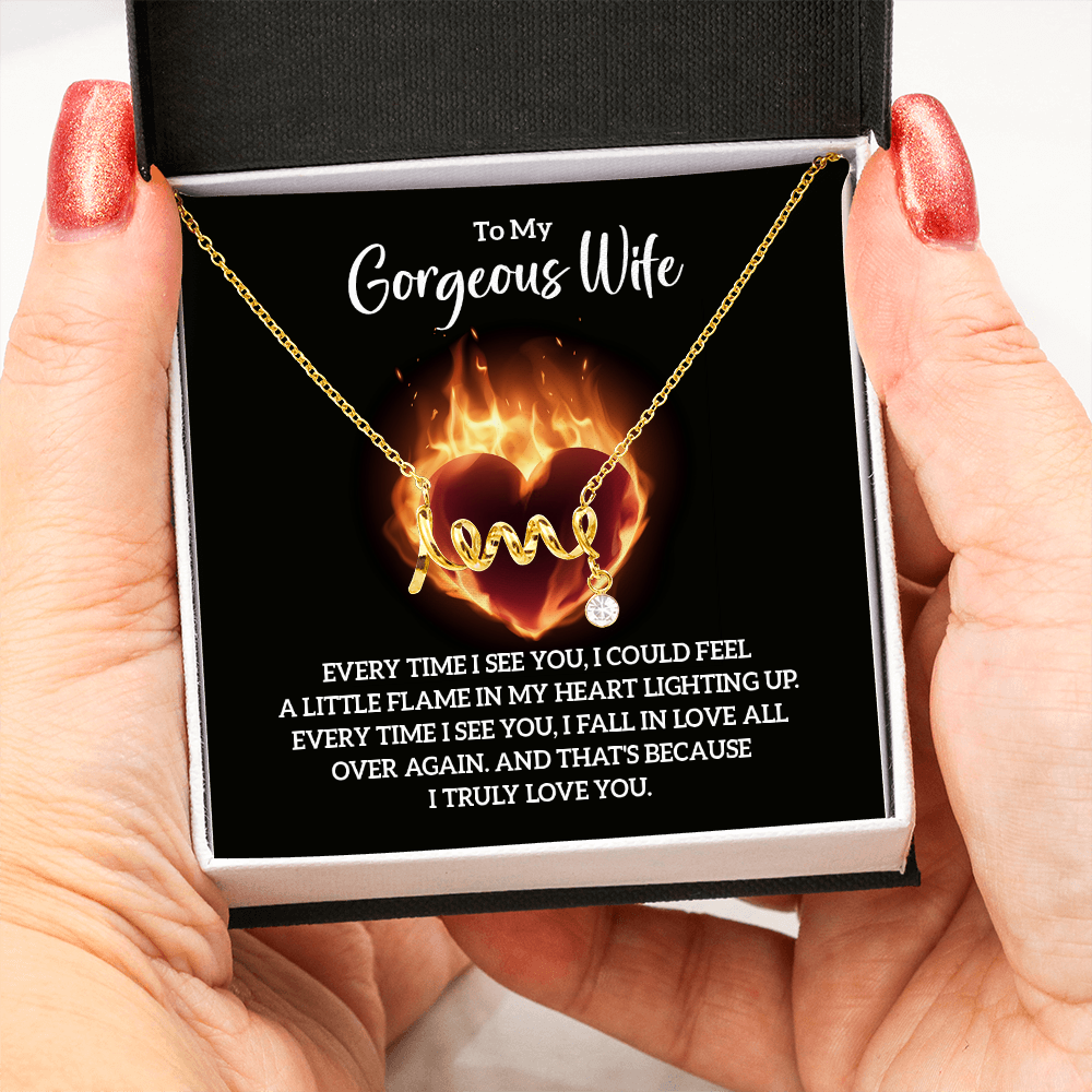 Scripted Love Necklace Gift for Wife