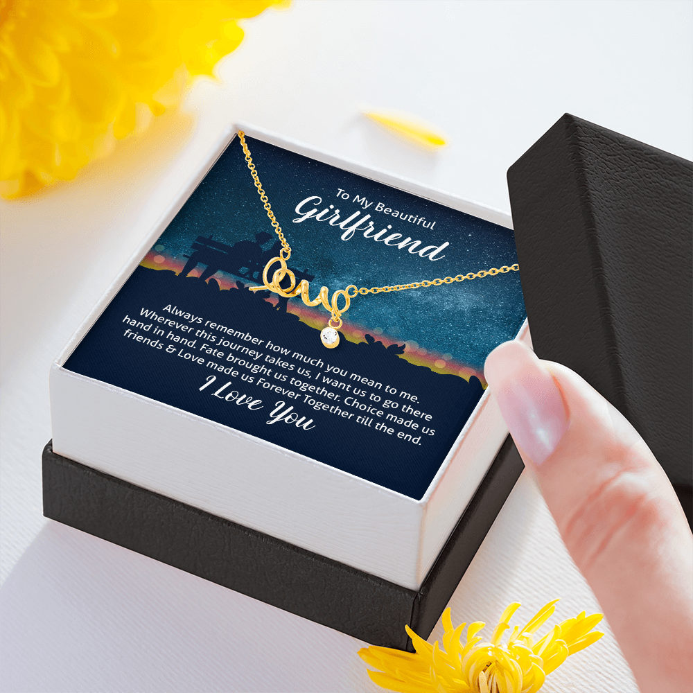 Scripted Love Necklace Gift for Girlfriend