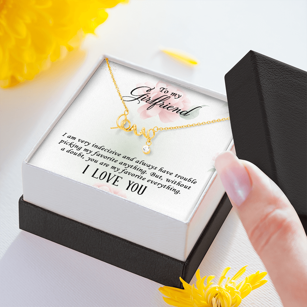 Scripted Love Necklace Gift for Girlfriend