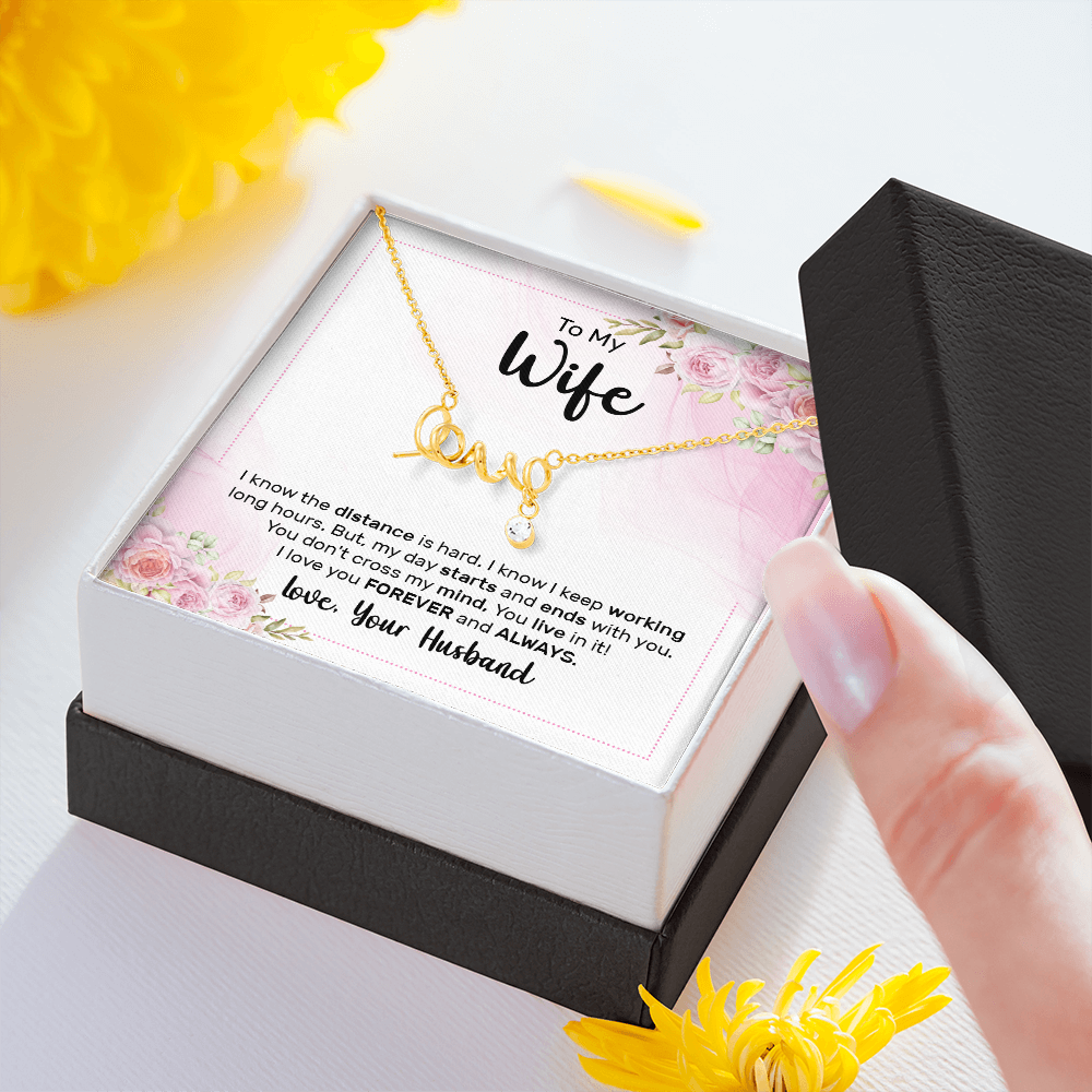Scripted Love Necklace Gift for Wife