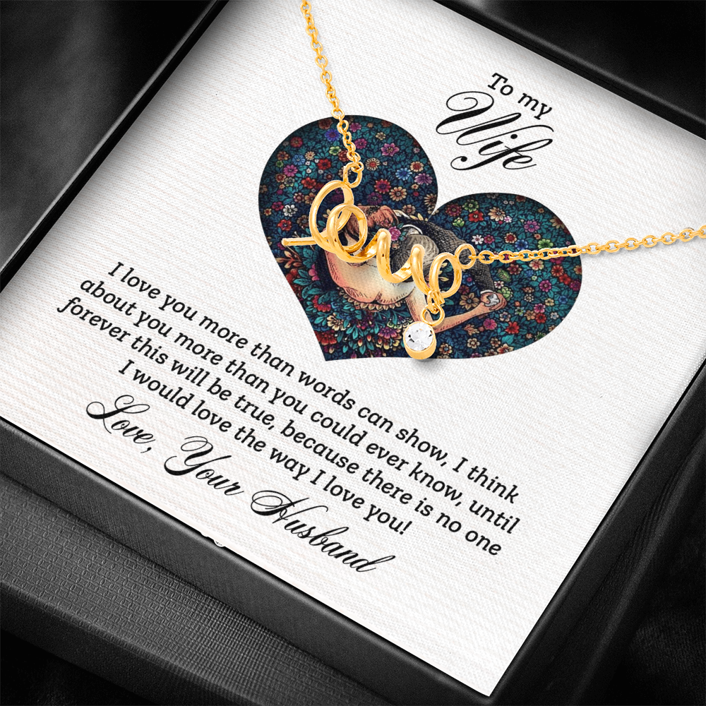 Scripted Love Necklace Gift for Wife