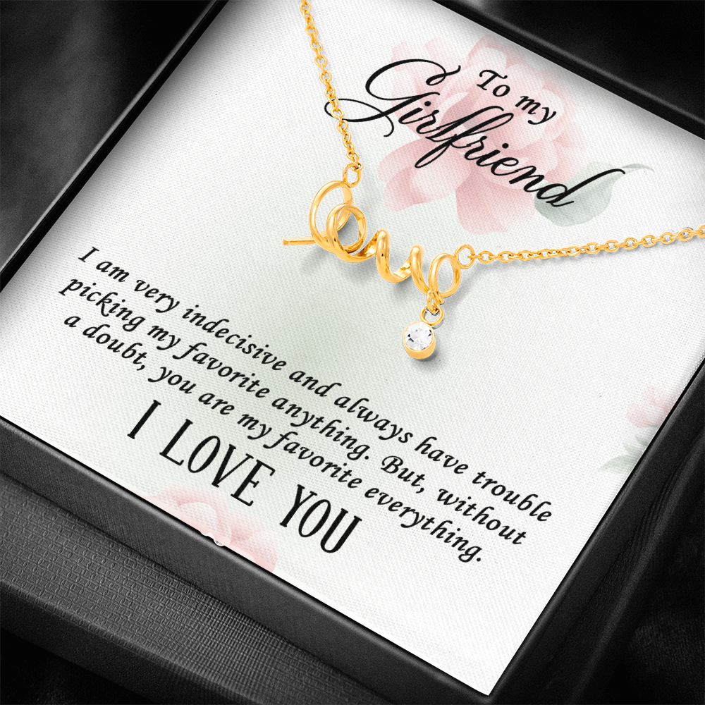 Scripted Love Necklace Gift for Girlfriend