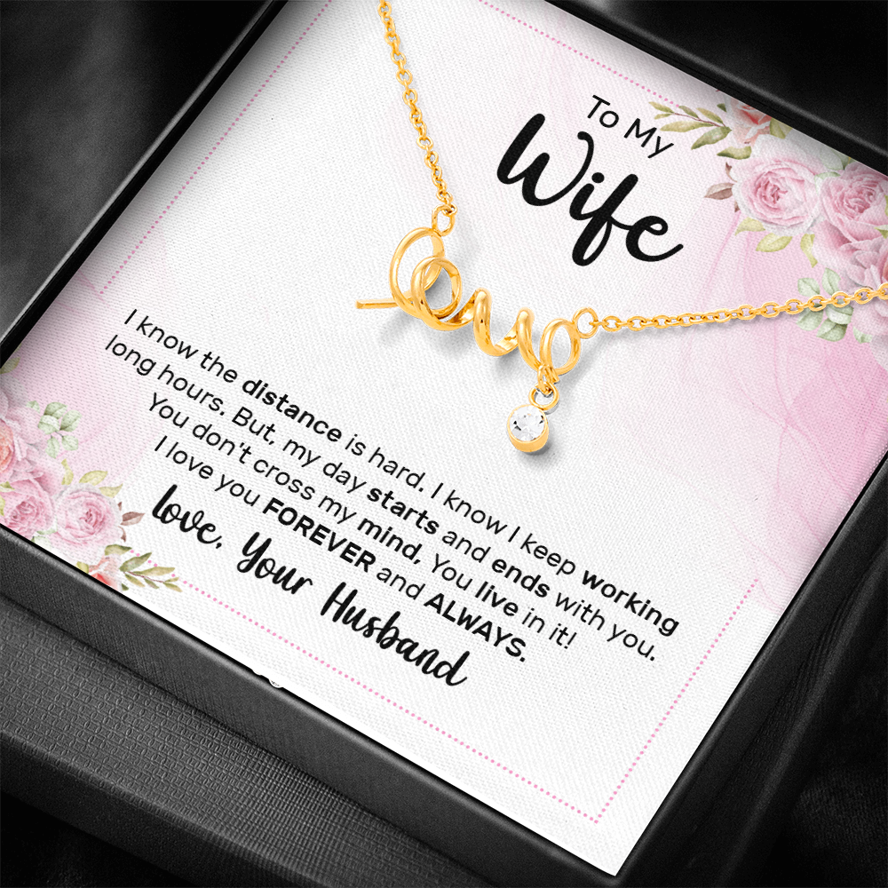 Scripted Love Necklace Gift for Wife