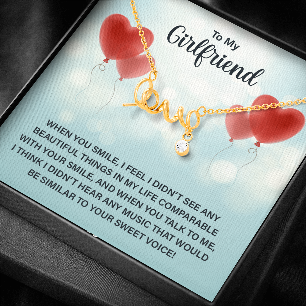 Scripted Love Necklace Gift for Girlfriend