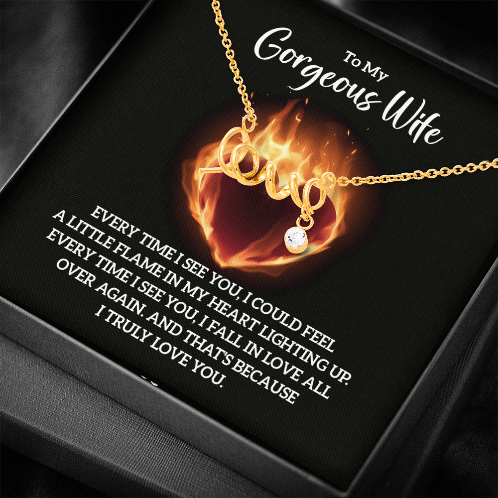 Scripted Love Necklace Gift for Wife