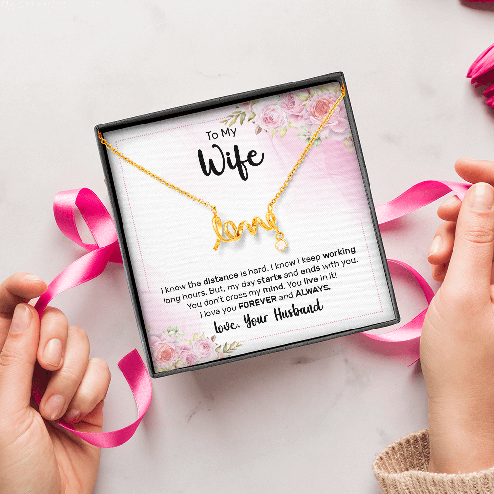 Scripted Love Necklace Gift for Wife