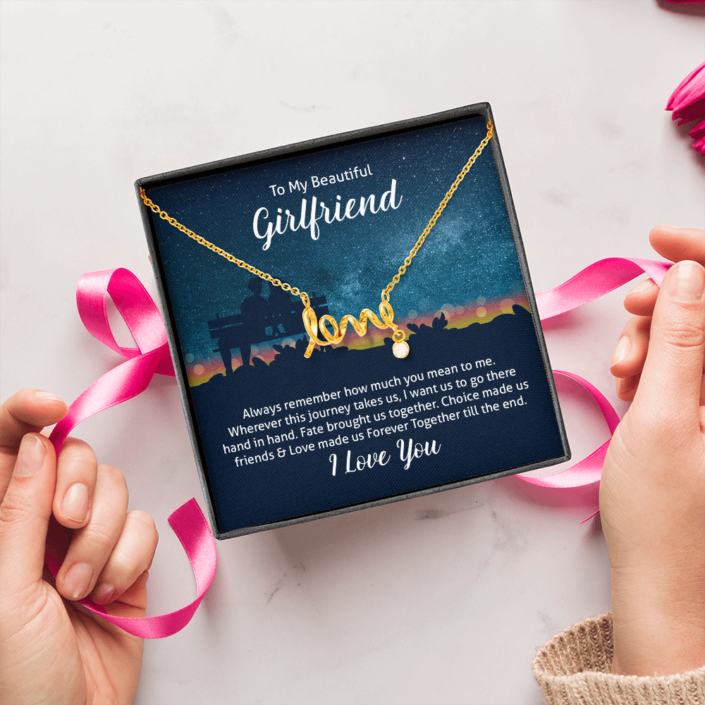 Scripted Love Necklace Gift for Girlfriend