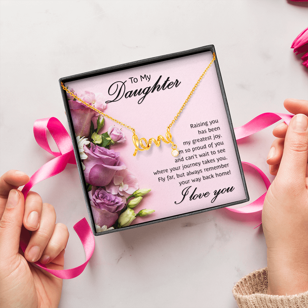Scripted Love Necklace Gift for Daughter