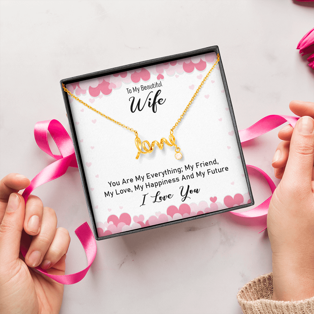 Scripted Love Necklace Gift for Wife
