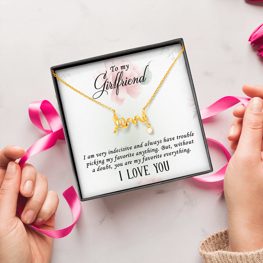 Scripted Love Necklace Gift for Girlfriend