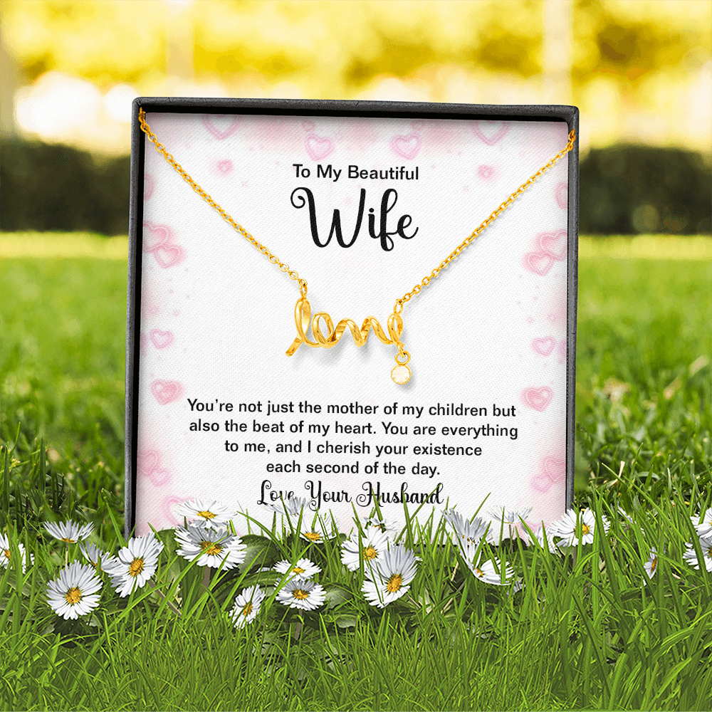 Scripted Love Necklace Gift for Wife
