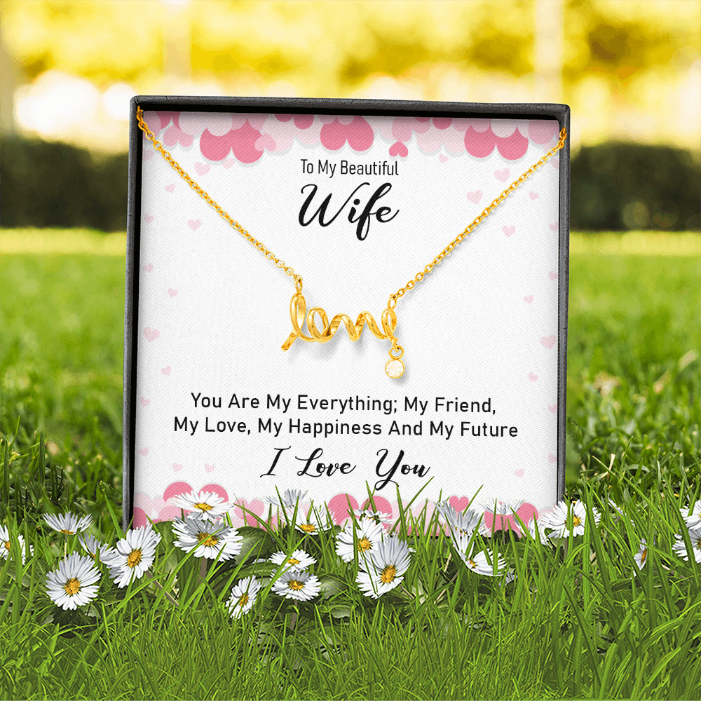 Scripted Love Necklace Gift for Wife