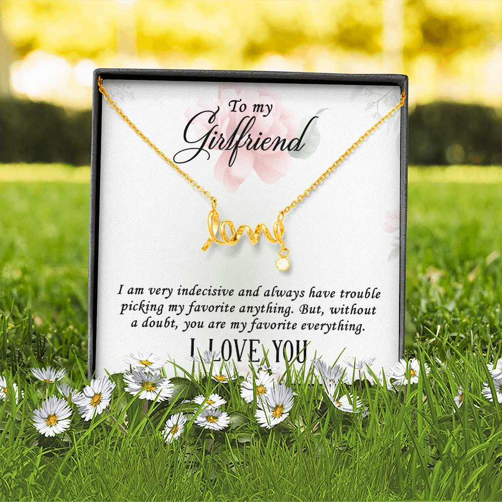 Scripted Love Necklace Gift for Girlfriend