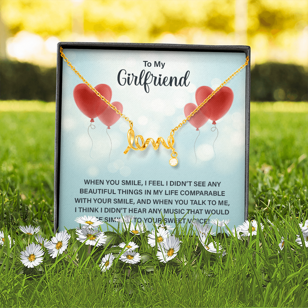 Scripted Love Necklace Gift for Girlfriend