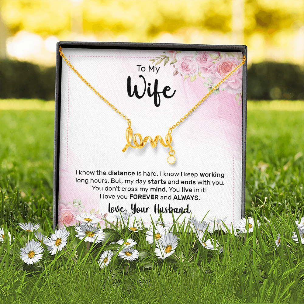 Scripted Love Necklace Gift for Wife
