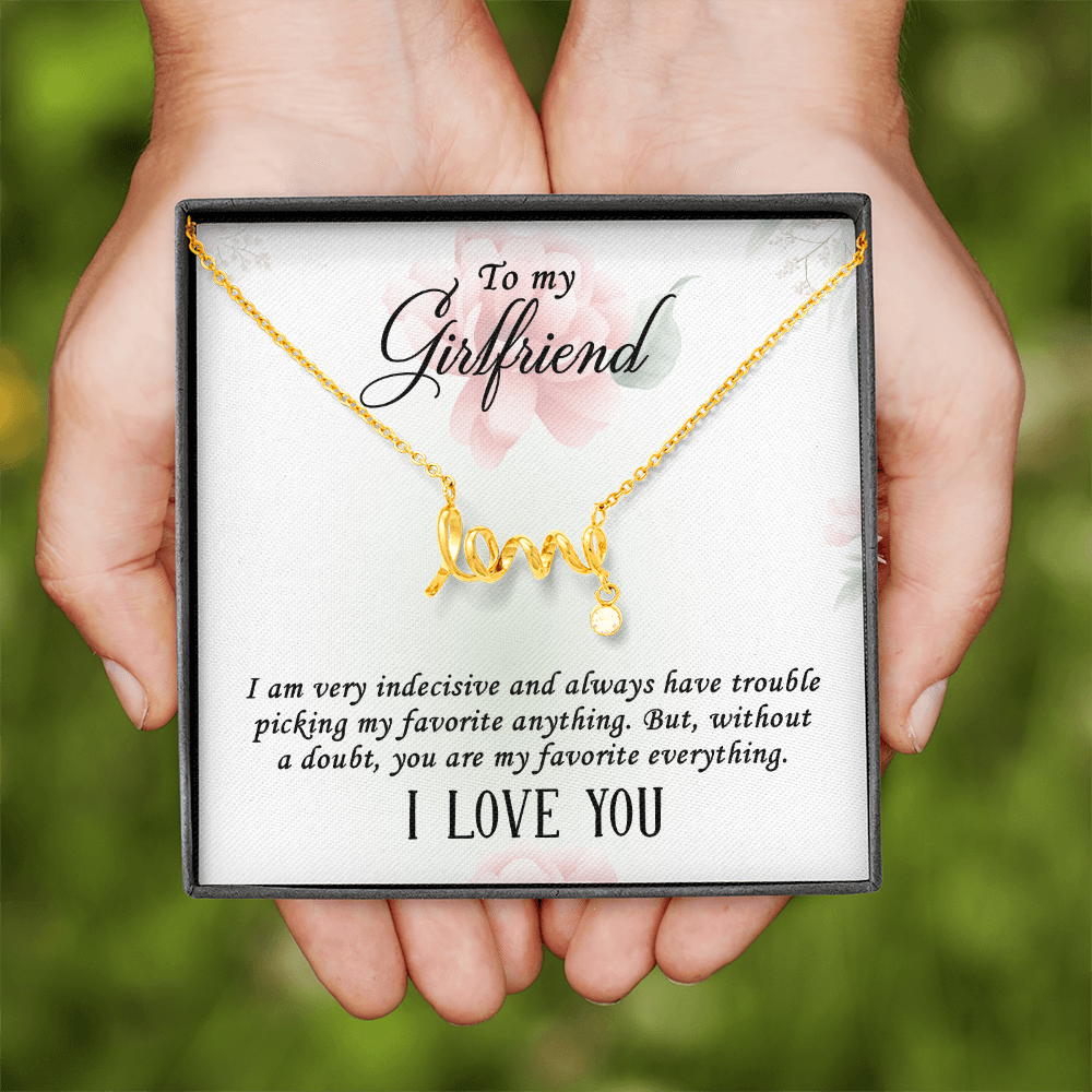 Scripted Love Necklace Gift for Girlfriend