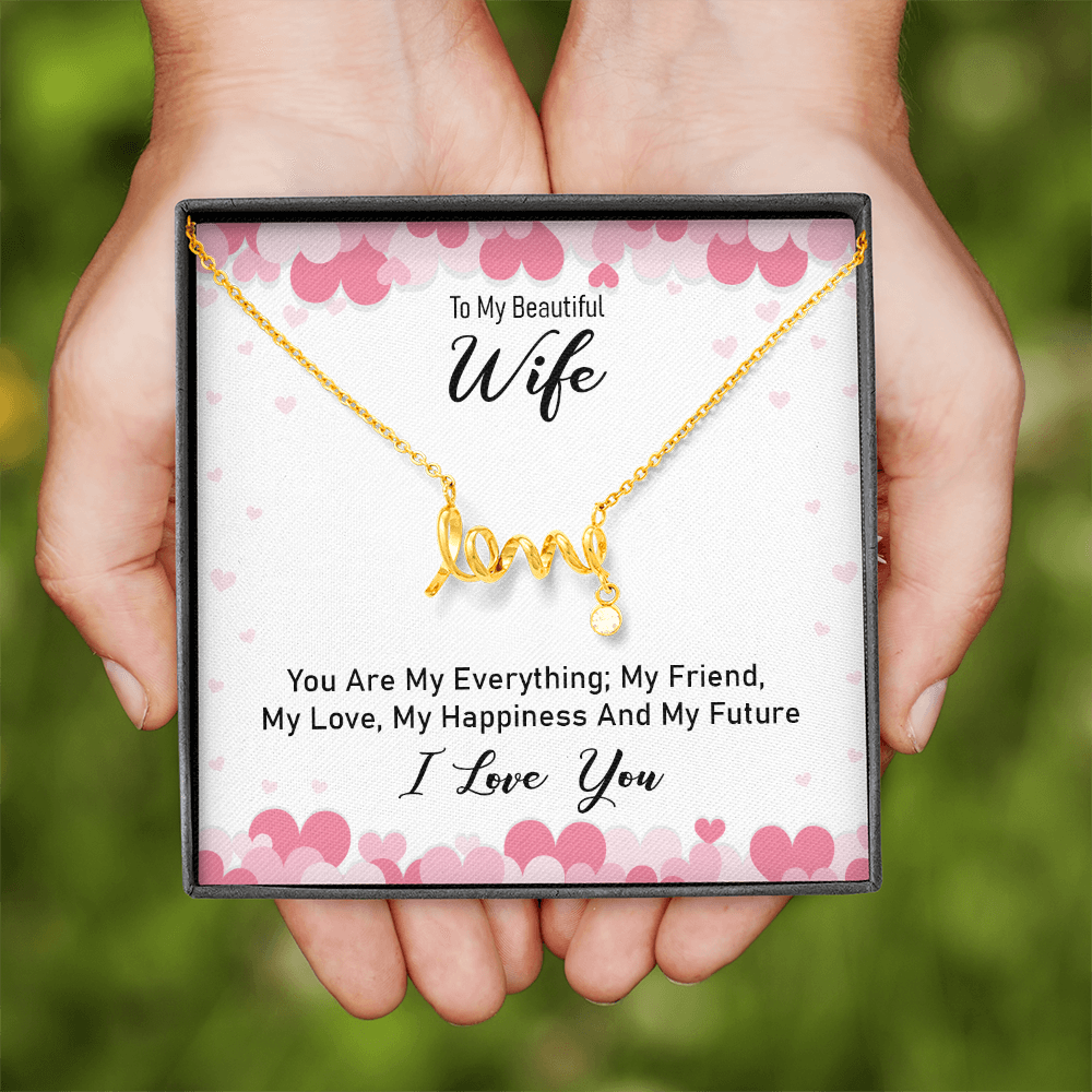 Scripted Love Necklace Gift for Wife