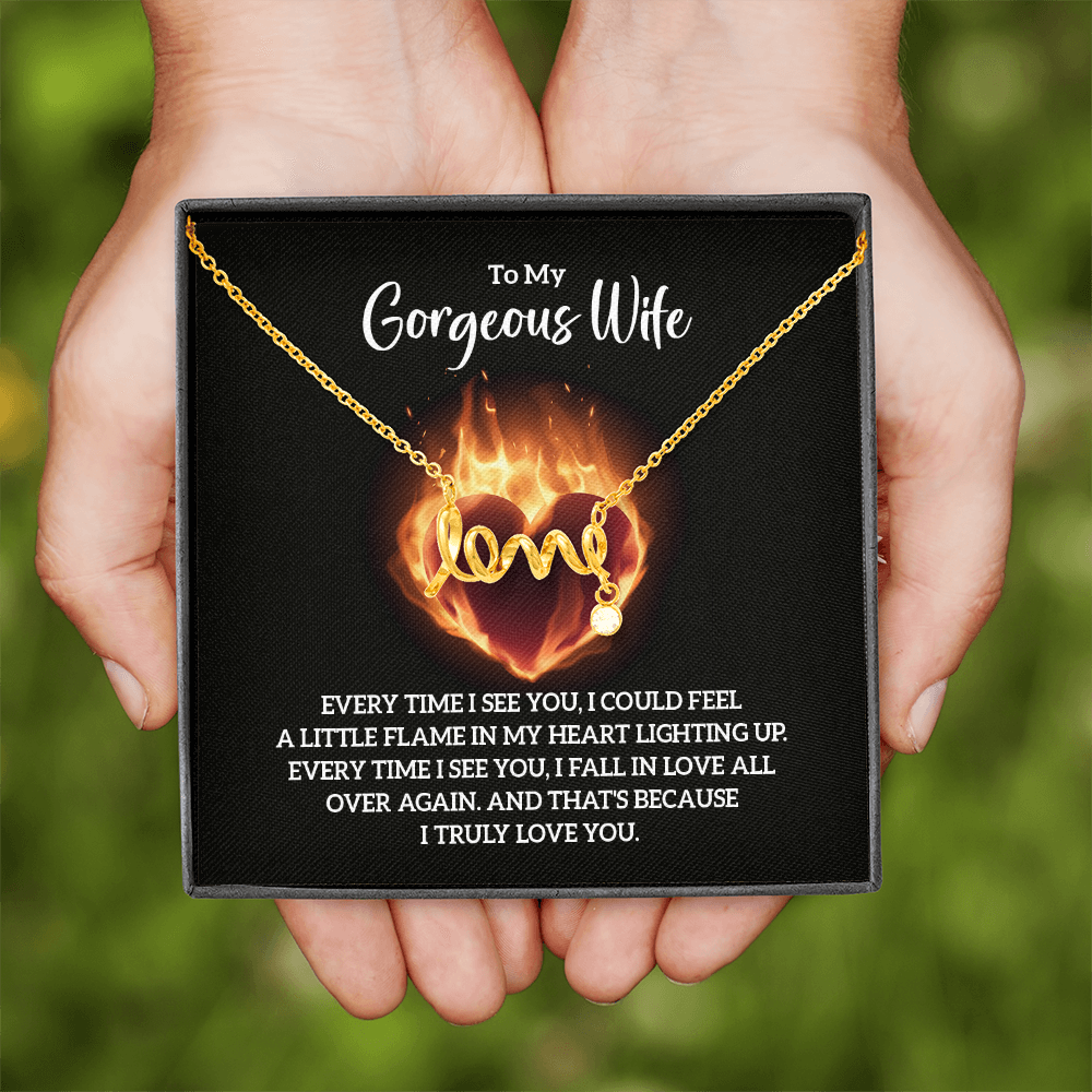 Scripted Love Necklace Gift for Wife