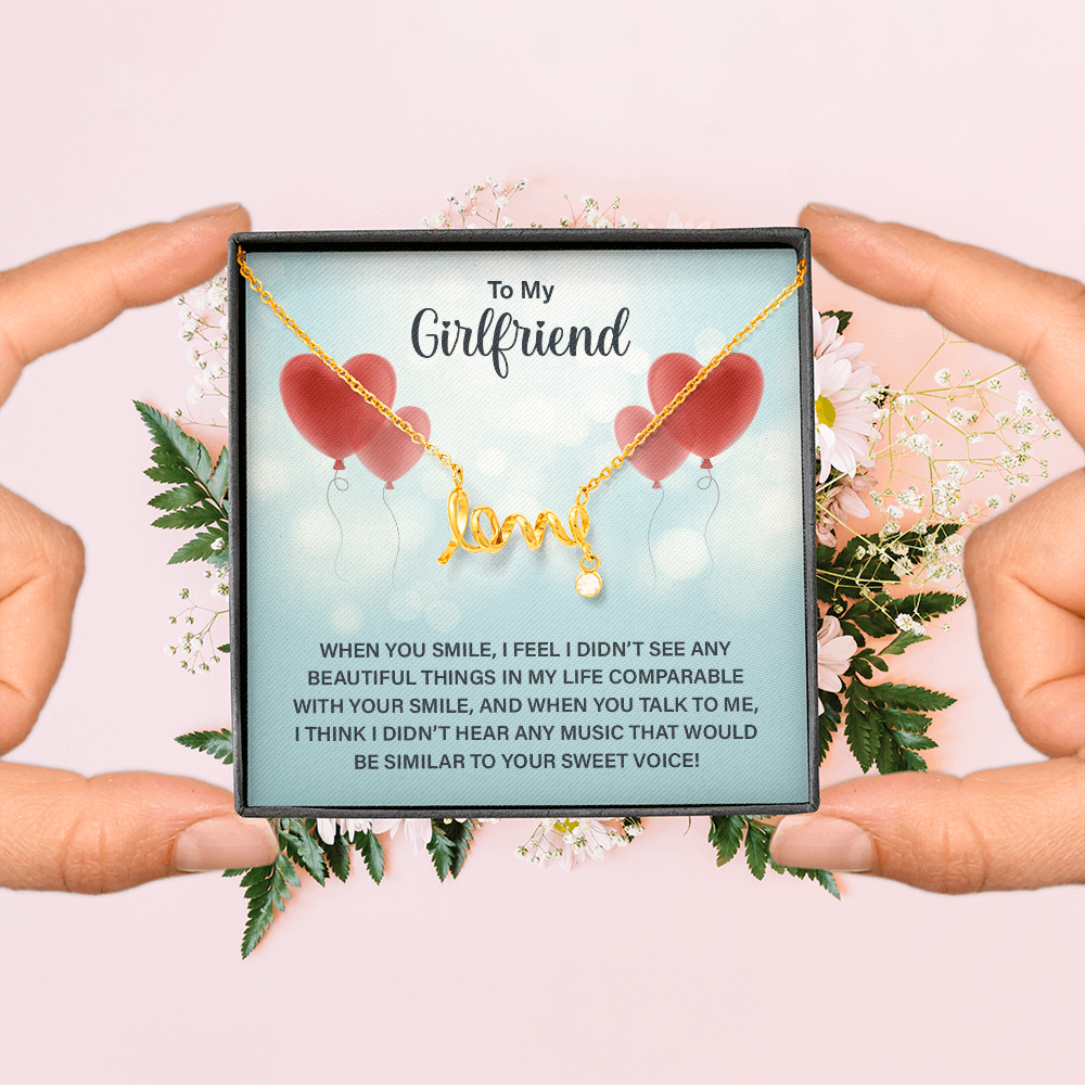 Scripted Love Necklace Gift for Girlfriend