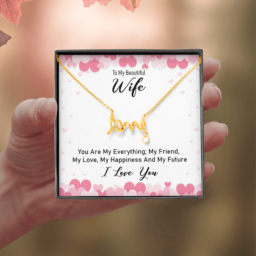 Scripted Love Necklace Gift for Wife
