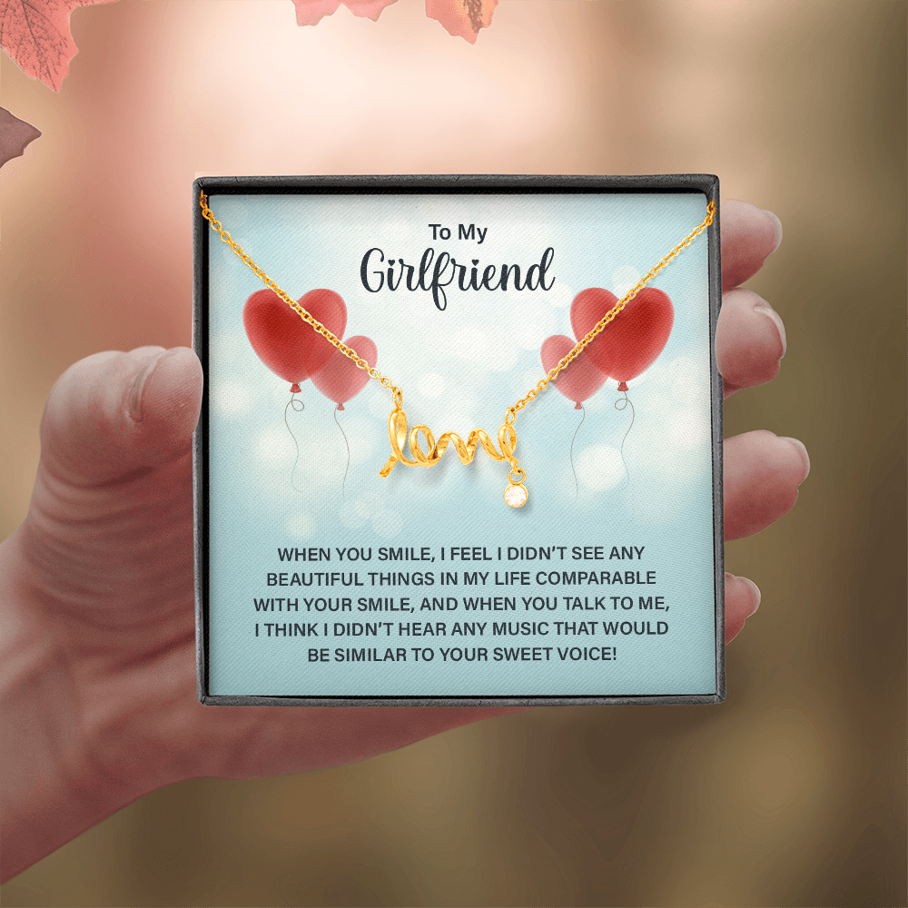 Scripted Love Necklace Gift for Girlfriend