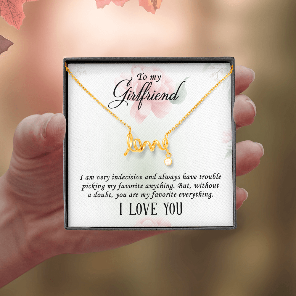 Scripted Love Necklace Gift for Girlfriend