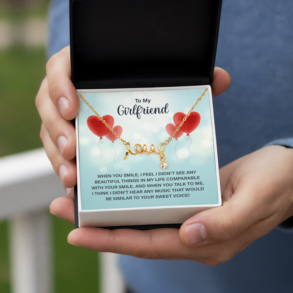 Scripted Love Necklace Gift for Girlfriend