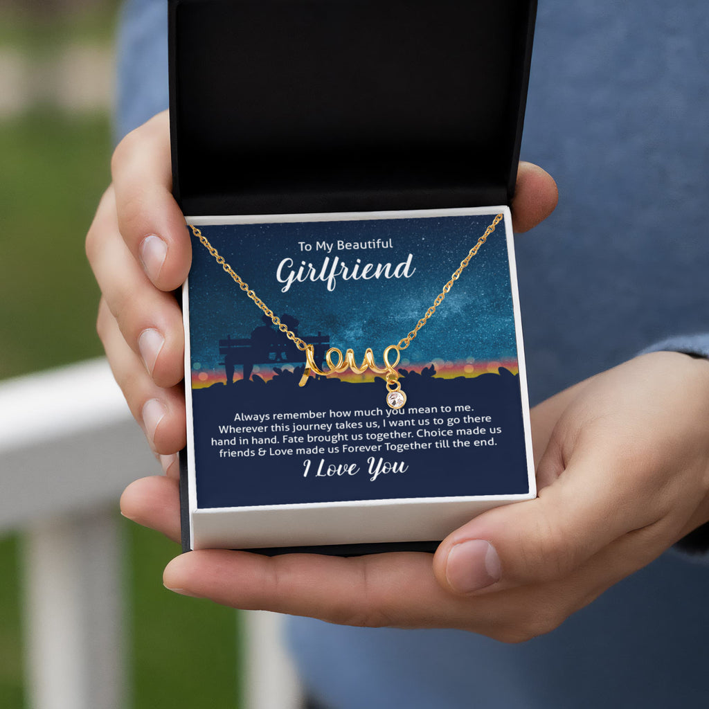 Scripted Love Necklace Gift for Girlfriend