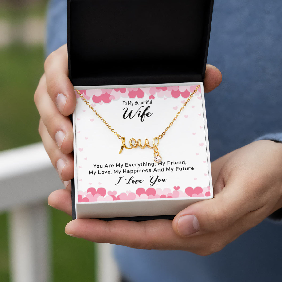 Scripted Love Necklace Gift for Wife