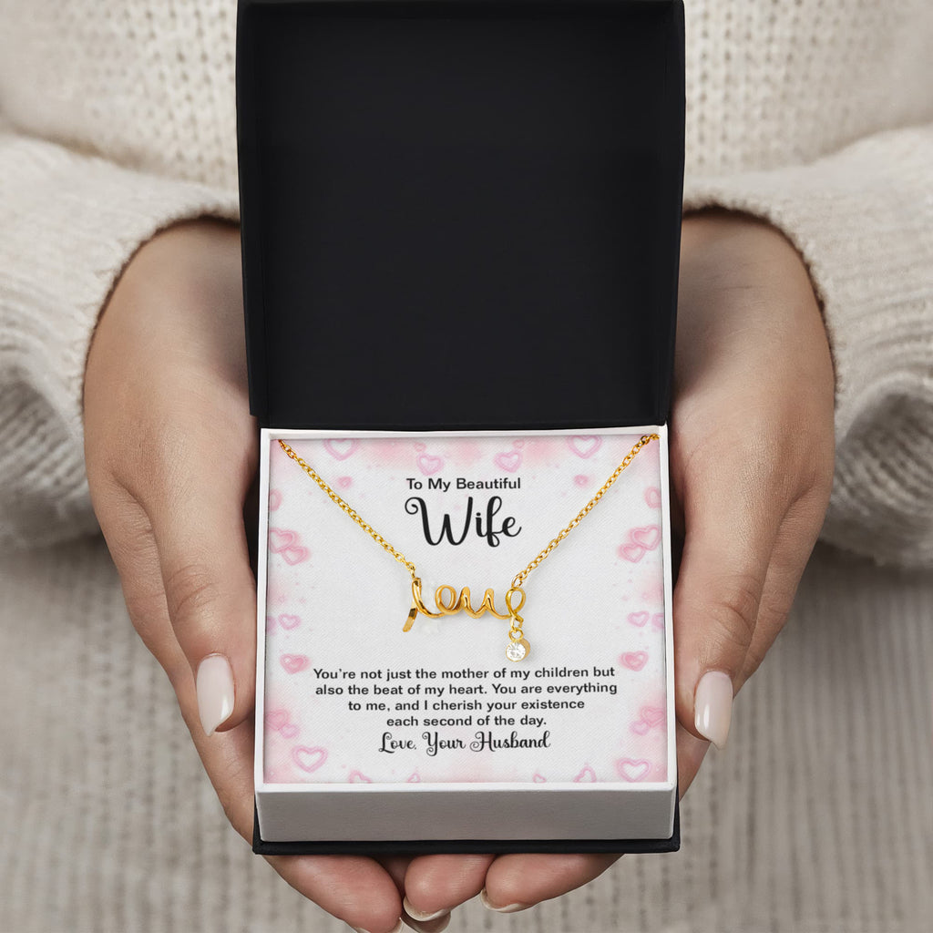 Scripted Love Necklace Gift for Wife