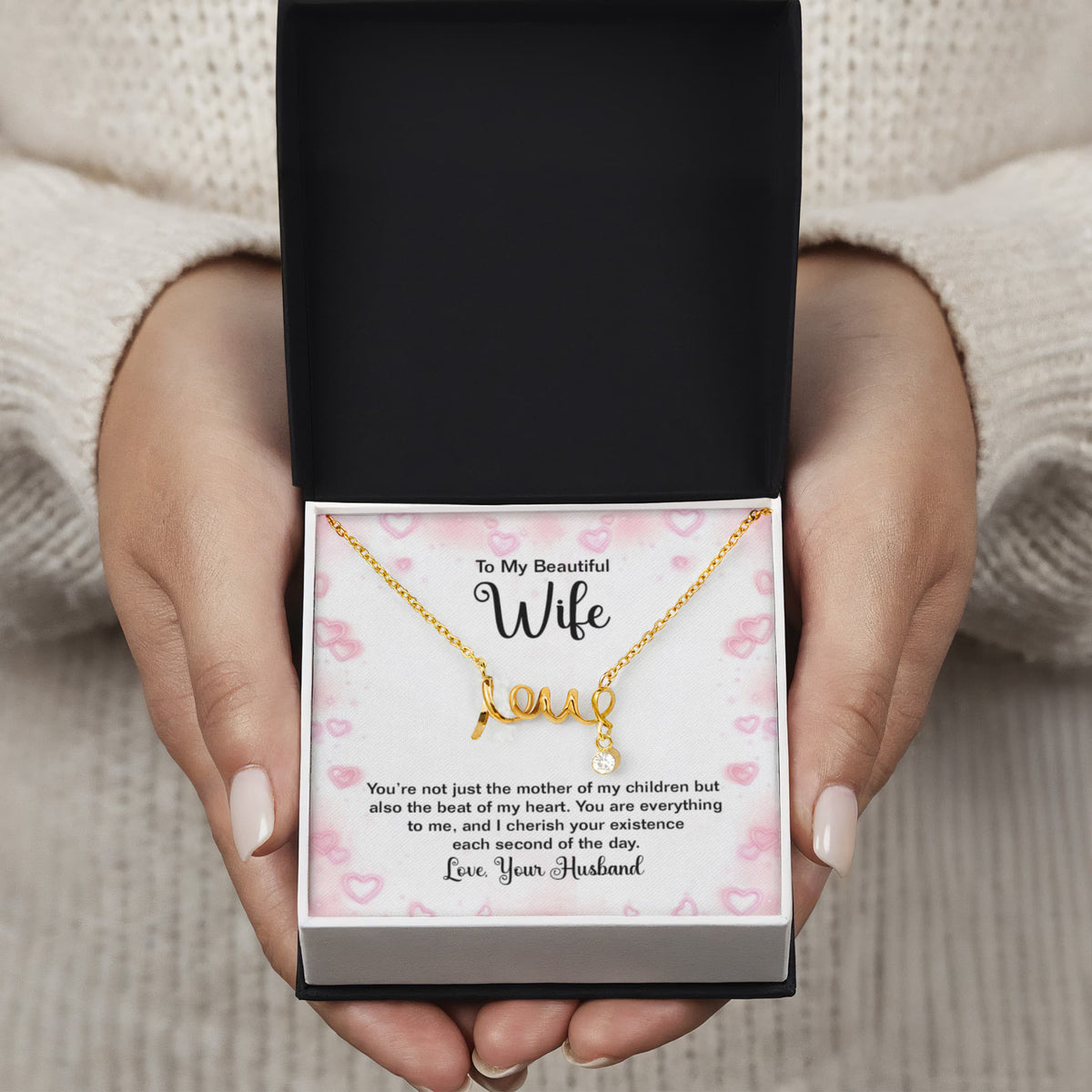 Scripted Love Necklace Gift for Wife
