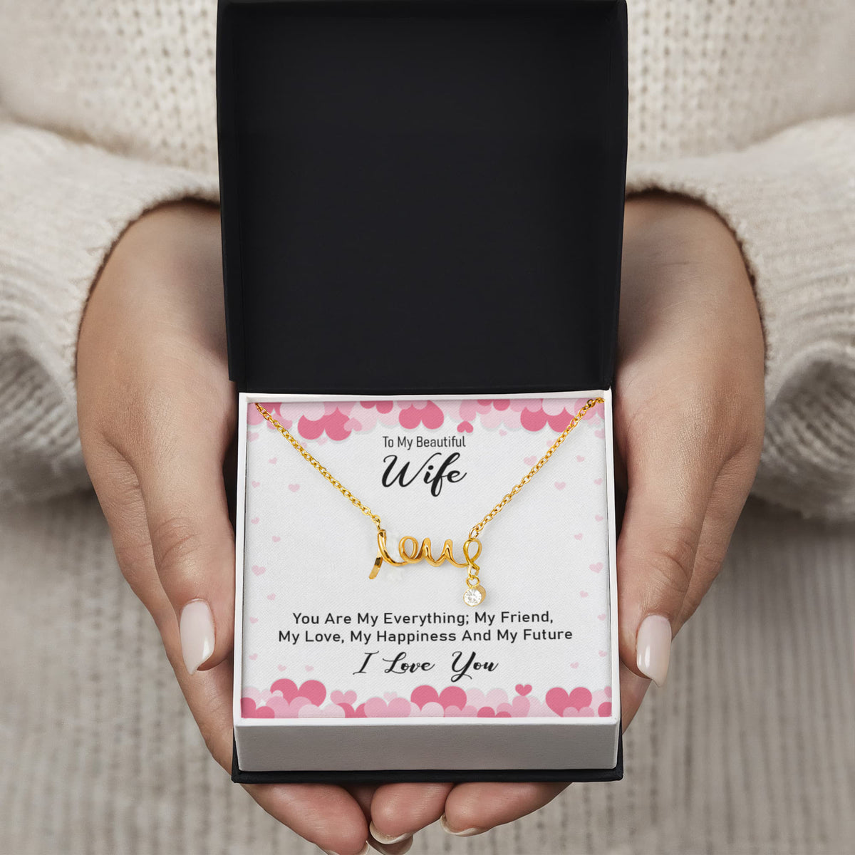 Scripted Love Necklace Gift for Wife