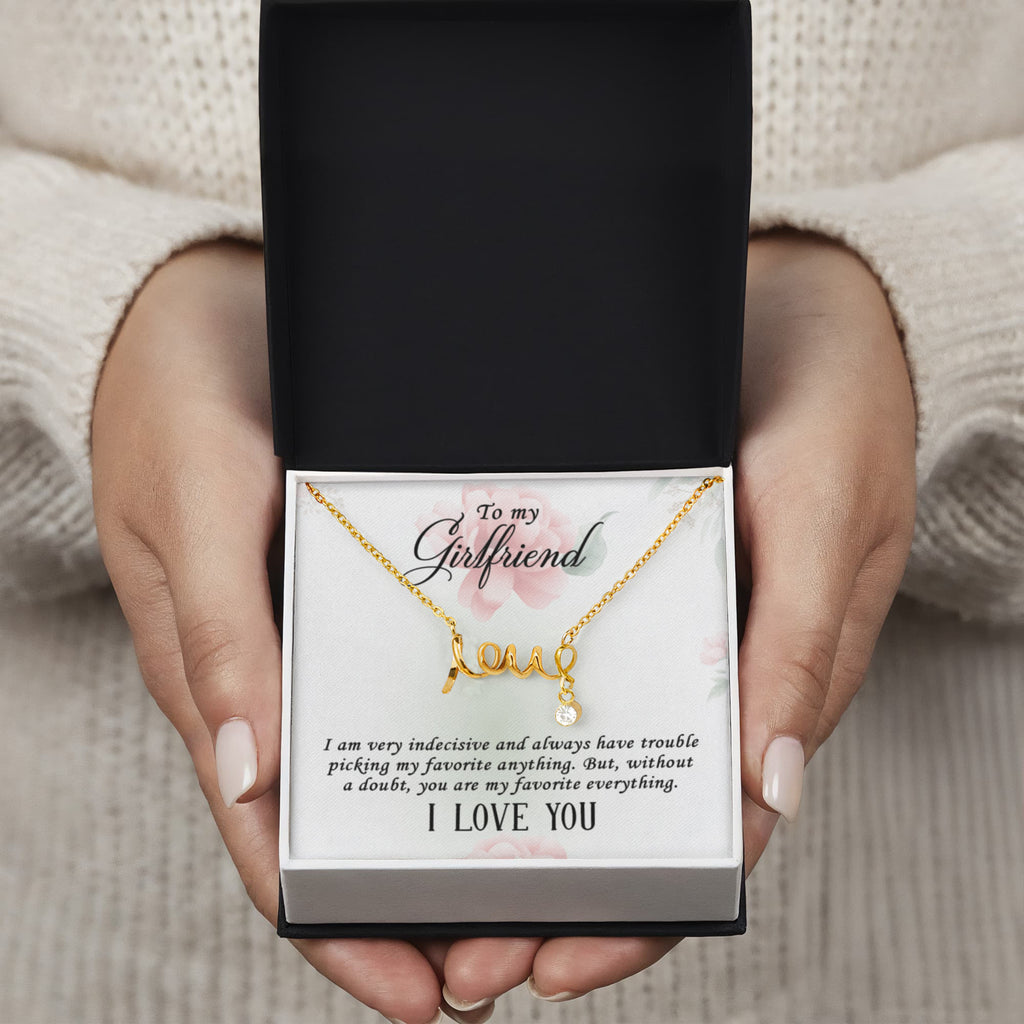 Scripted Love Necklace Gift for Girlfriend