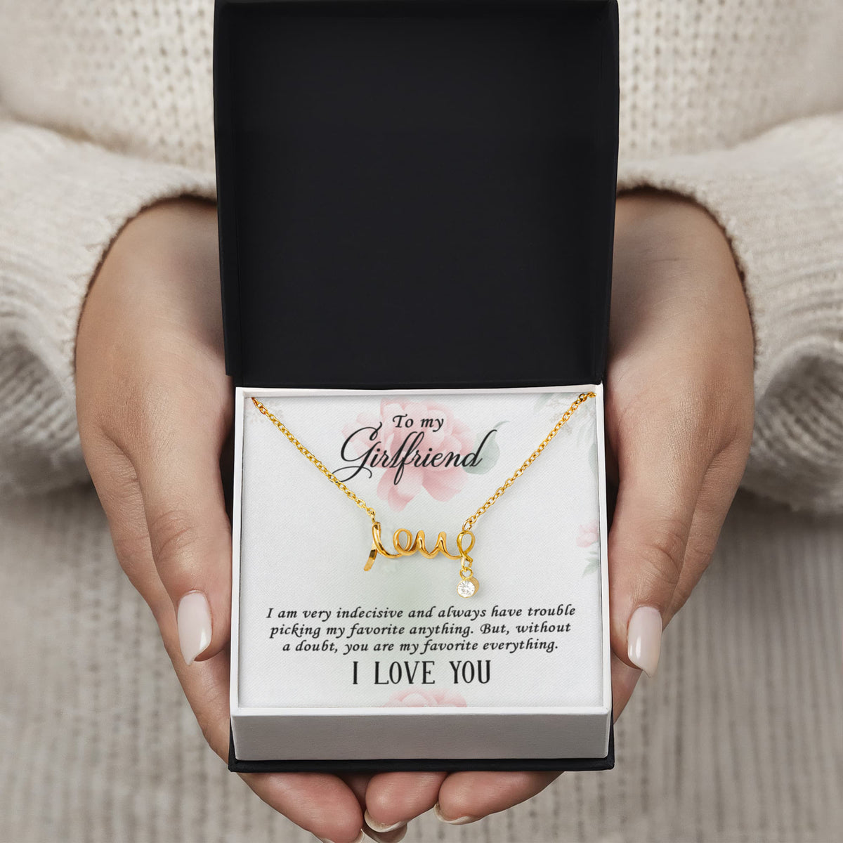Scripted Love Necklace Gift for Girlfriend
