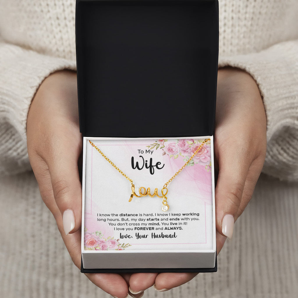 Scripted Love Necklace Gift for Wife