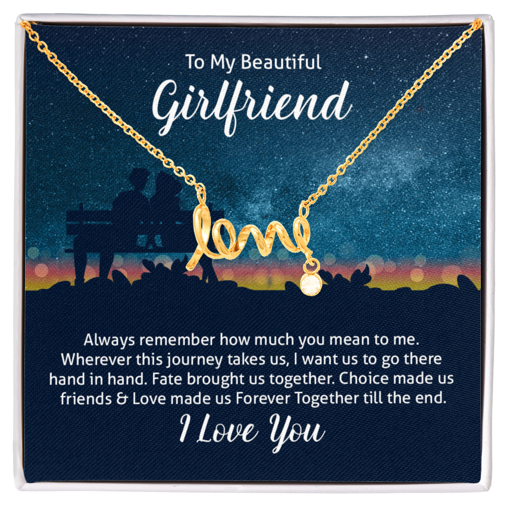 Scripted Love Necklace Gift for Girlfriend