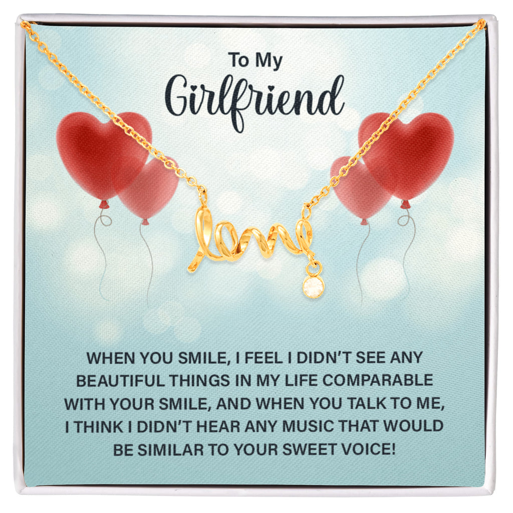 Scripted Love Necklace Gift for Girlfriend