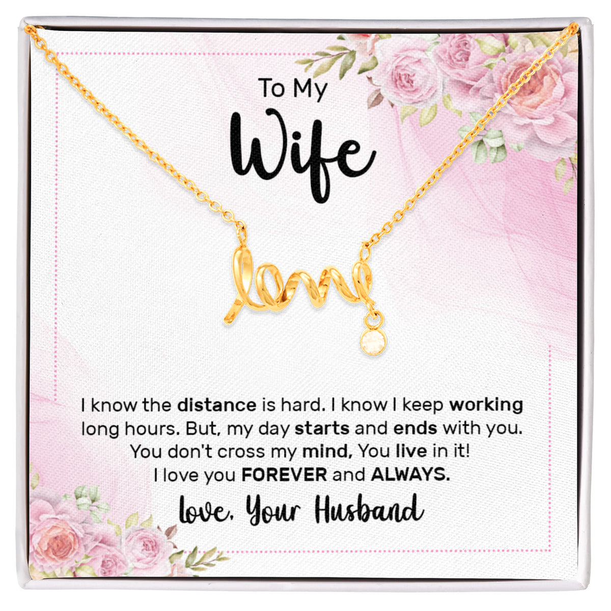 Scripted Love Necklace Gift for Wife